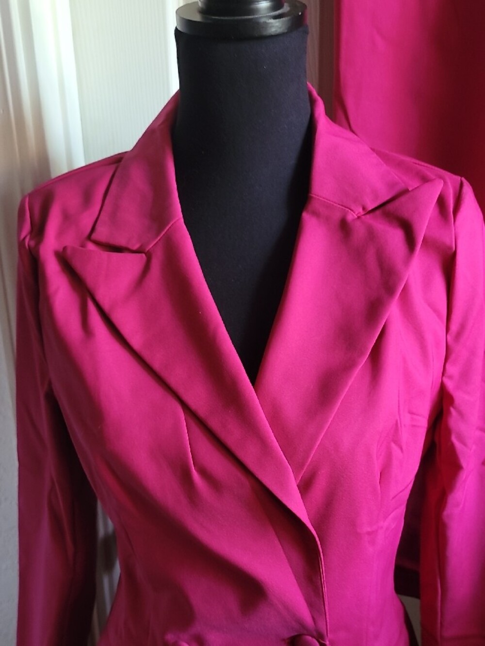 Fashion Nova DARK MAGENTA DOUBLE BREASTED Blazer & Pants Suit NEW WITH TAG L - Picture 7 of 17